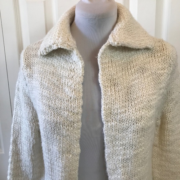 Express Cream Cardigan Duster Sweater Open Front - Picture 5 of 7